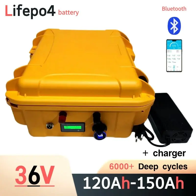 Фото Whatproof 36 В 150 Ач lifepo4 литиевая аккумуляторная батарея для 3000 Вт 6000 Вт go cart велосипед скутер лодка + зарядное устройство 10 А №1