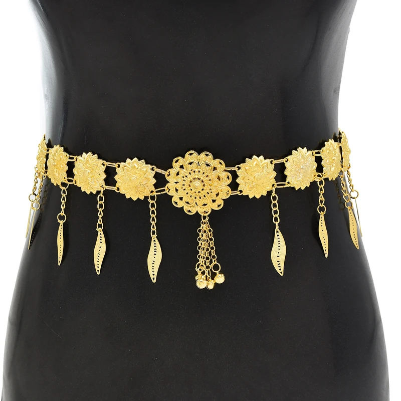 

Цепочка женская для танца живота, Резной Металлический богемный декор в виде листьев и кисточек, этническая индийская цепь на талию