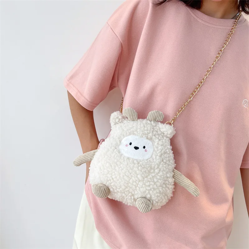 

Lovely Sleep Sheep Plush Backpack Cute Kawaii Toys Chian Coin Phone Purse Pouch Hand Bag JK Japanese Ins Koran Cartoon Doll Gift