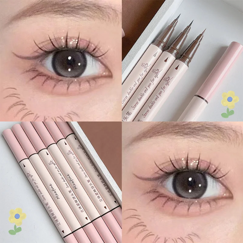 

Double Head Eyeliner Pencil Quick Drying Waterproof Non-smudge Matte Eyeliner Lying Silkworm Gel Pen Multifunction Eyes Makeup