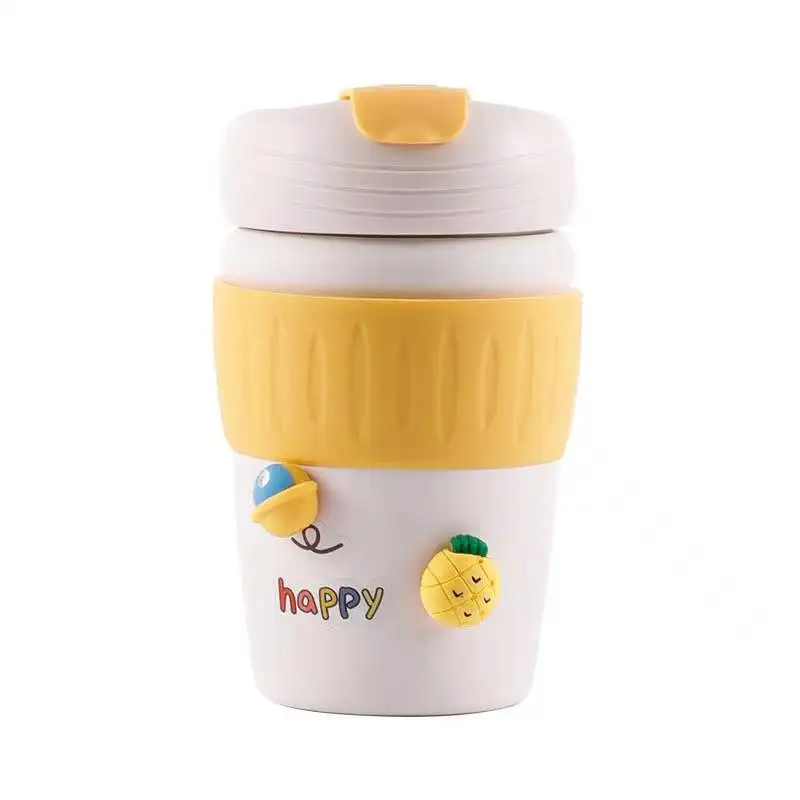 

316 Stainless Steel Double-Layer Vacuum Flask 2022 New Cute Cartoon Coffee Cup With Straw As A Gift For Children And Girlfriend