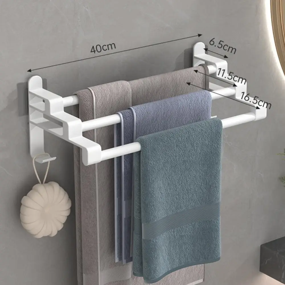 

Sturdy Bathroom Towel Holder Easy Installation Towel Bar Size Stainless Steel Three Layer Towel Rack Easy Install Rust-resistant