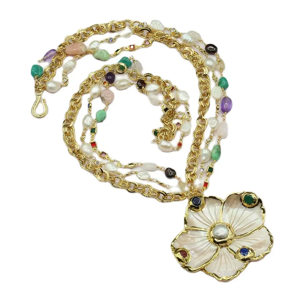 

Цепочка из натурального полудрагоценного кварца, 3 ряда