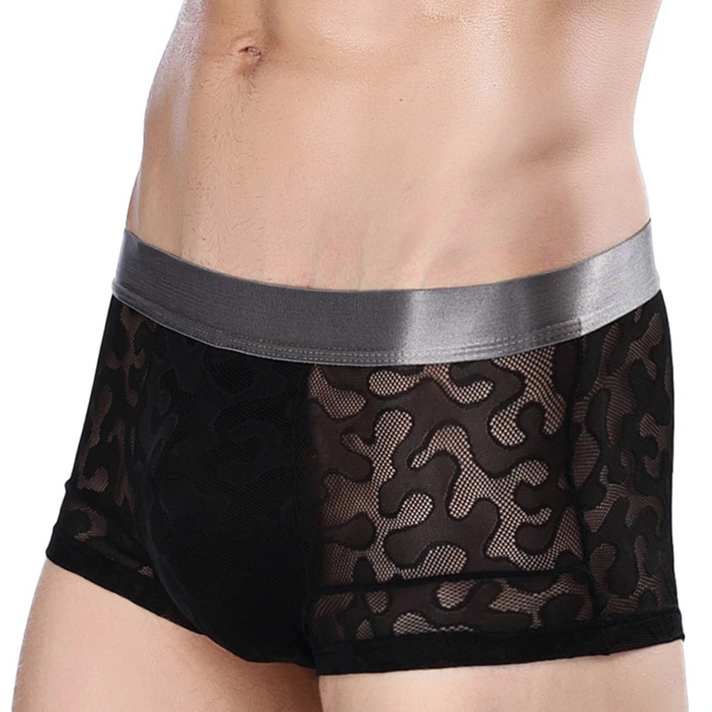 

Mens Soft Smooth Boxers Seamless Boxer Transparent Shorts Ice Silk Plus Size Sexy Briefs Underwear Sleep Bottoms Lingerie Men