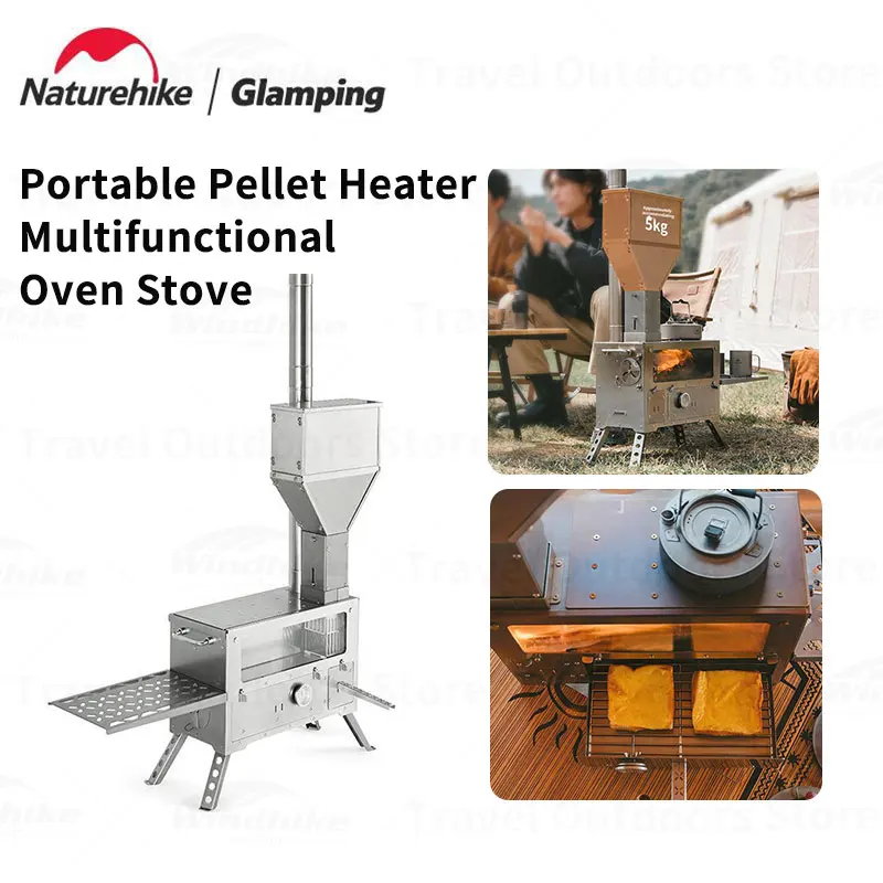 Naturehike Camping Pellet Heating Stove Fire Wood Heater Stove Portable Temperature Control Oven Picnic Cooing Stove Tent Stove