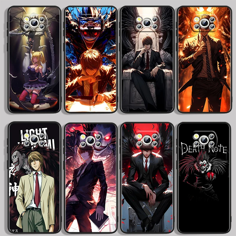 Аниме DEATH NOTE Cool для POCO C55 C50 C40 C3 F5 F4 F3 M6 M5 M4 M3 X5 X4 X3 GT Pro силиконовая черная