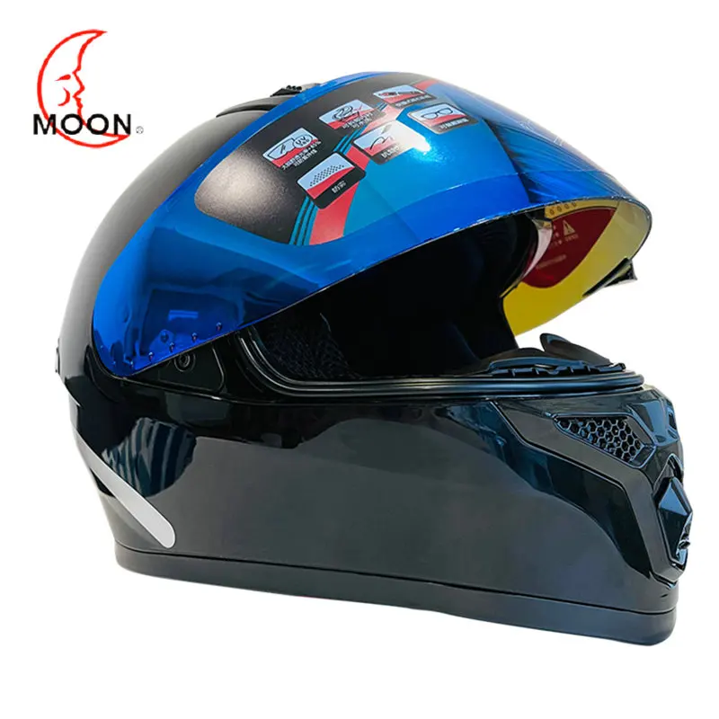 MOON Professional Adult Capacete Full Face Motocross Helmet With Clear Anti-scratch Outer Visor