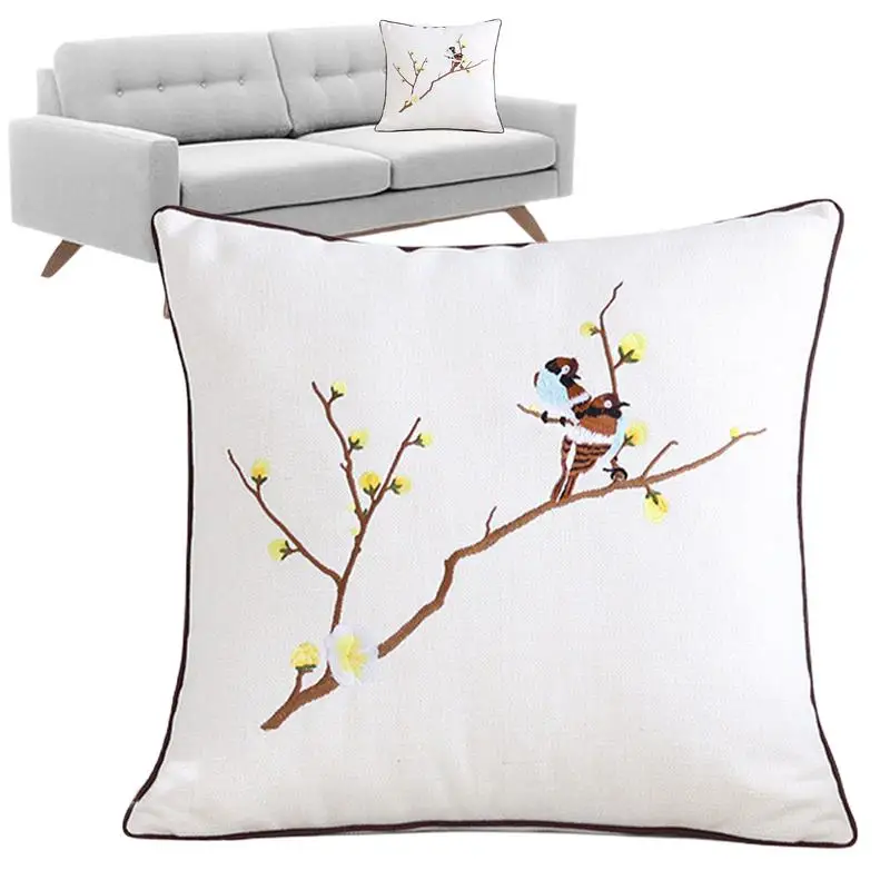 

Наволочки с вышивкой, удобная подушка, искусственная кожа 45x5 см, чехол с молнией, наволочка для дома