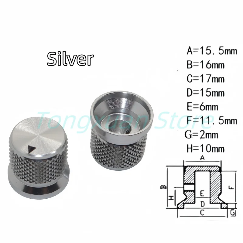 

1 шт. 17X16 мм, черный, серебристый, синий, золотой, потенциометр из алюминиевого сплава, крышка управления громкостью, аудио, электрические ручки, винтовой тип