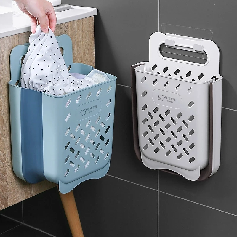 

Bathroom Folding Dirty Clothes Storage Basket Laundry Basket Household Wall Hanging Large Portable Wall-Mounted Clothes Bucket