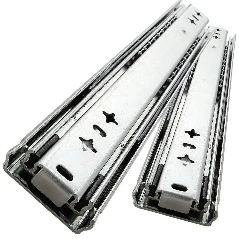 

53mm Width Heavy Three Damping RV Load Bearing Drawer Track Slide Self Locking Industrial Guide Rail