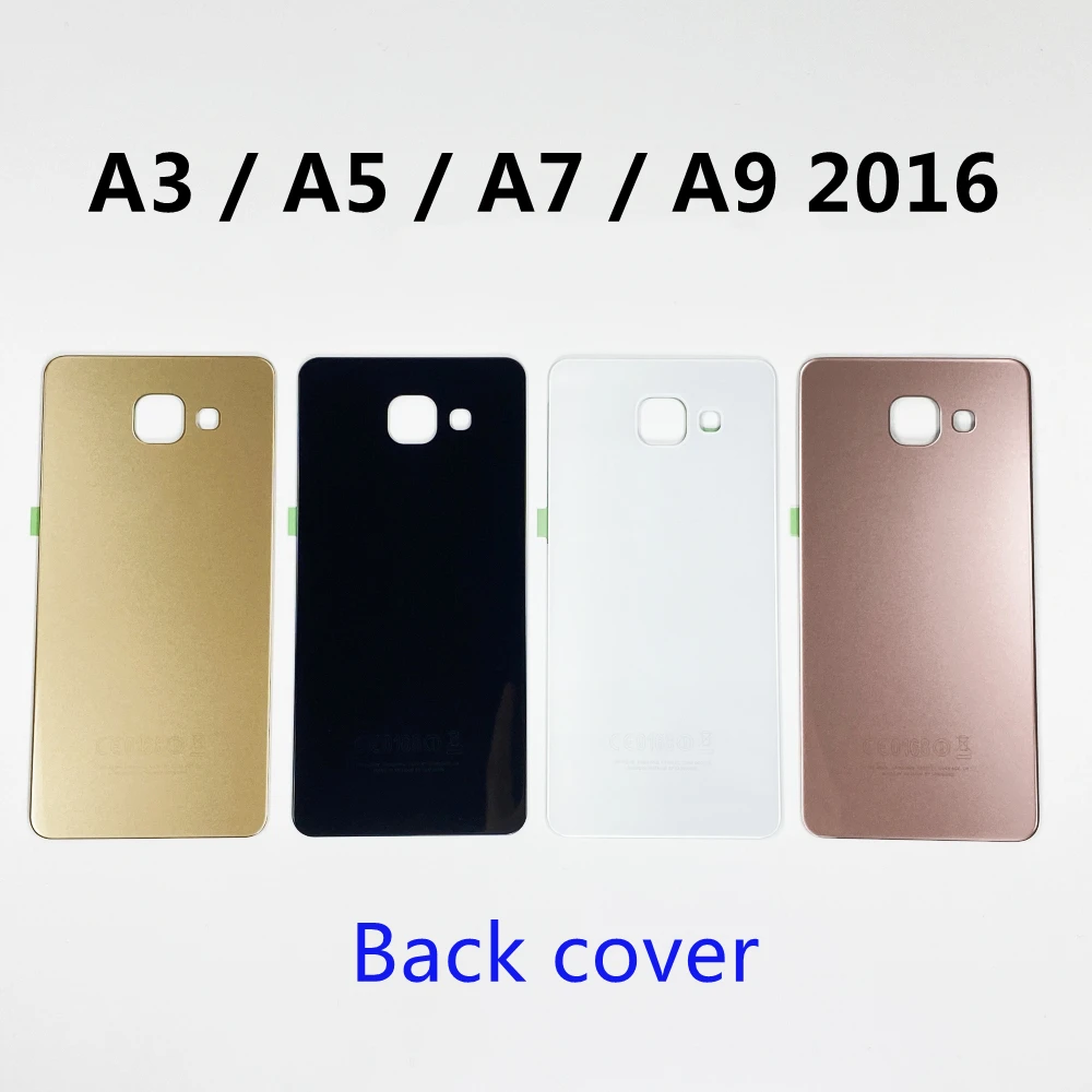 

For SAMSUNG Galaxy A3 A310 A5 A510 A7 A710 A9 A910 2016 Back Battery Cover Door Housing Rear Glass Case Shell Adhesive Sticker