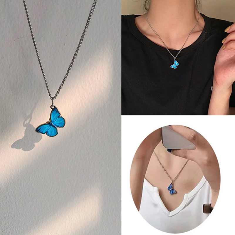 

Women Trendy Butterfly Clavicle Chain Simplicity Personality Temperament Best Friend Pendant Necklace дамское ожерелье