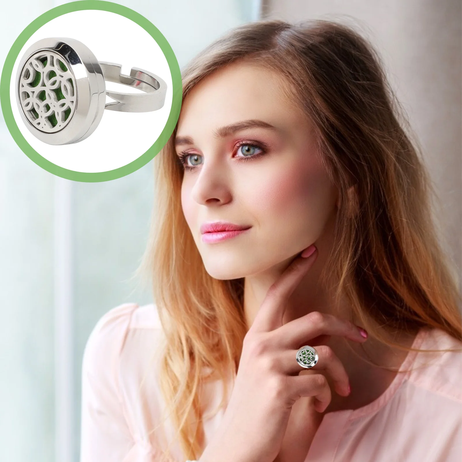 Полое кольцо с открытой манжетой унисекс диффузоры эфирное масло ароматерапия