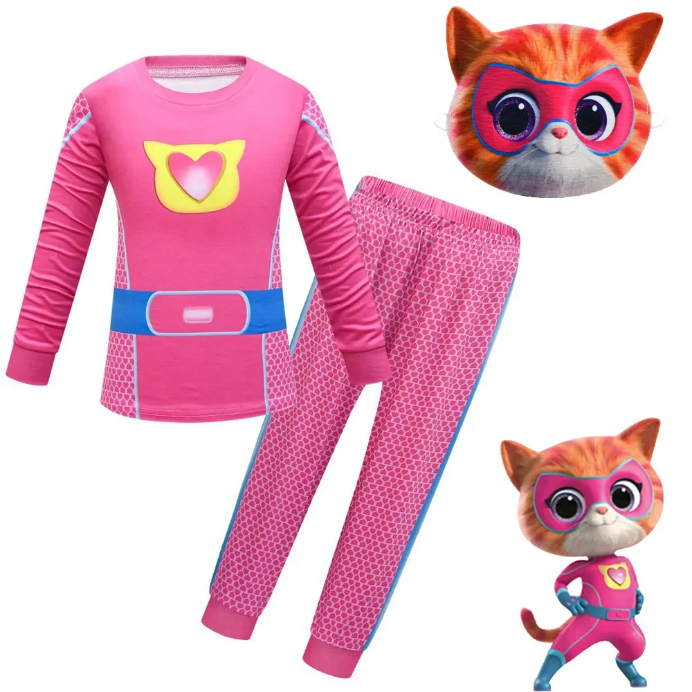 Костюм для косплея супер-Китти девочек и мальчиков мультяшная одежда Свитшот