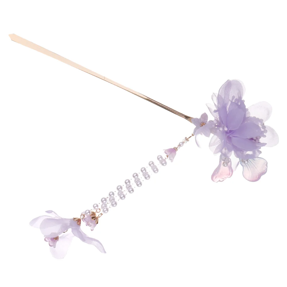 

Hairpin Flower Stick Chinese Accessories Japanese Dangle Chopsticks Women Bun Holder Jewels