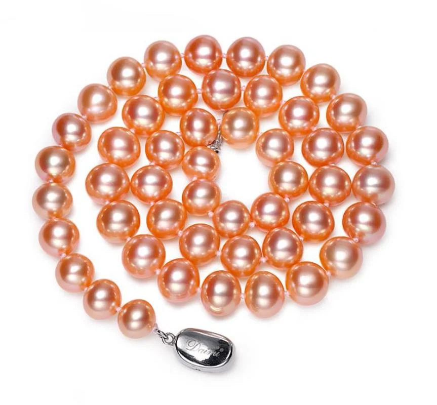 

Charming 18"8-9mm Black Natural South Sea Genuine Pink Round Pearl Necklace Free Shipping Women Jewelry Necklaces Women