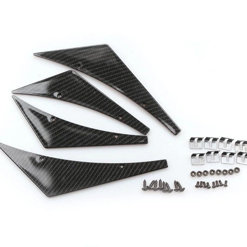 

4Pcs Carbon grain Car Bumper Fin Canard Splitter Diffuser Valence Spoiler Lip Universal Auto decorative Modification accessories