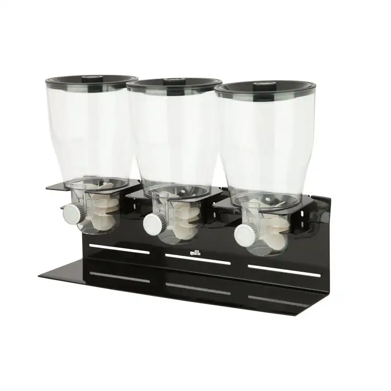 

Can Do Triple Canister Commercial Cereal Dispenser, Black