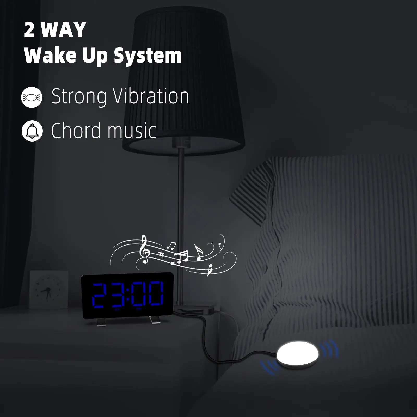 Светодиодные настольные зеркальные часы Будильник Повтор сигнала USB зарядное