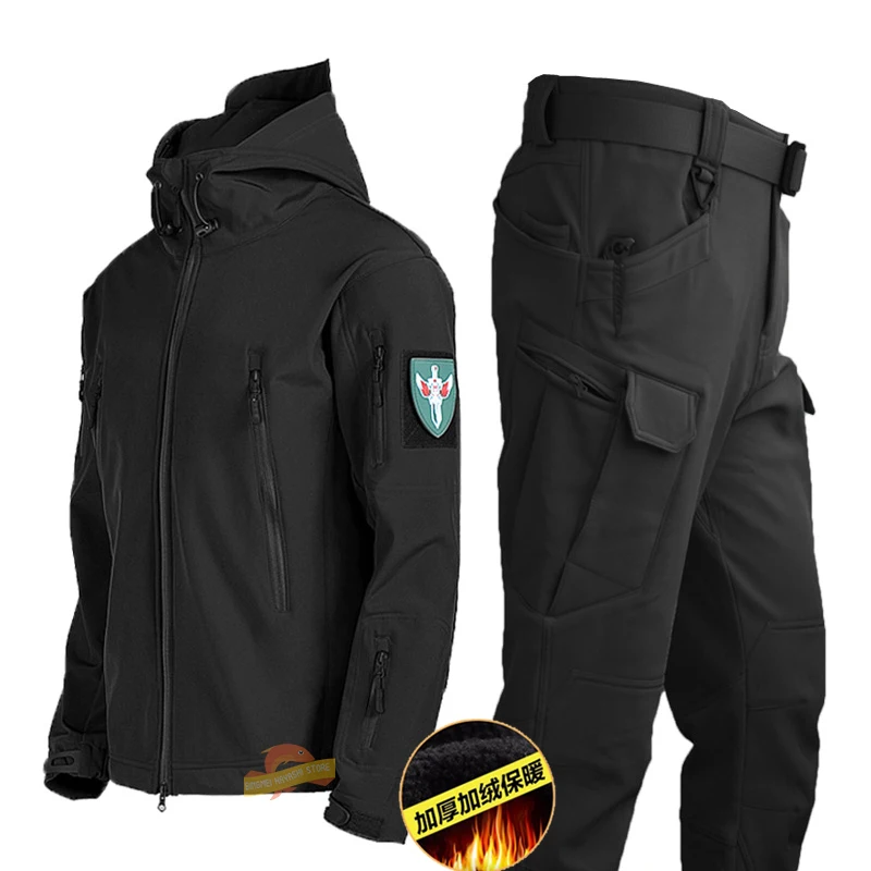 

Мужская зимняя тактическая флисовая куртка, водонепроницаемая одежда для рыбалки, теплая спортивная одежда для походов и кемпинга, ветроза...