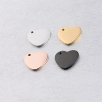 20pcslot 1515mm mirror polish stainless steel heart charm for necklace bracelet diy jewelry making