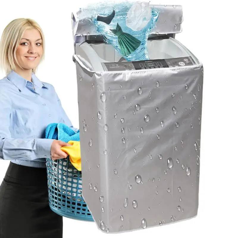 

Солнцезащитный водонепроницаемый пылезащитный чехол для стиральной машины подходит для большинства стиральных машин/сушилок с верхней нагрузкой или фронтальной нагрузкой для любой погоды для дома