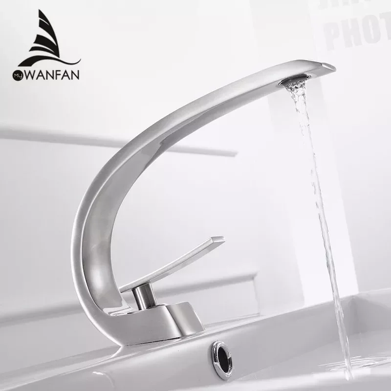 

Basin Faucets Modern Bathroom Mixer Tap Brass Washbasin Faucet Single Handle Single Hole Elegant Crane For Bathroom LH-16990