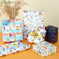 double sided cartoon craft paper happy birthday gift wrapping paper holiday gift box wrapping paper flower wrapping paper