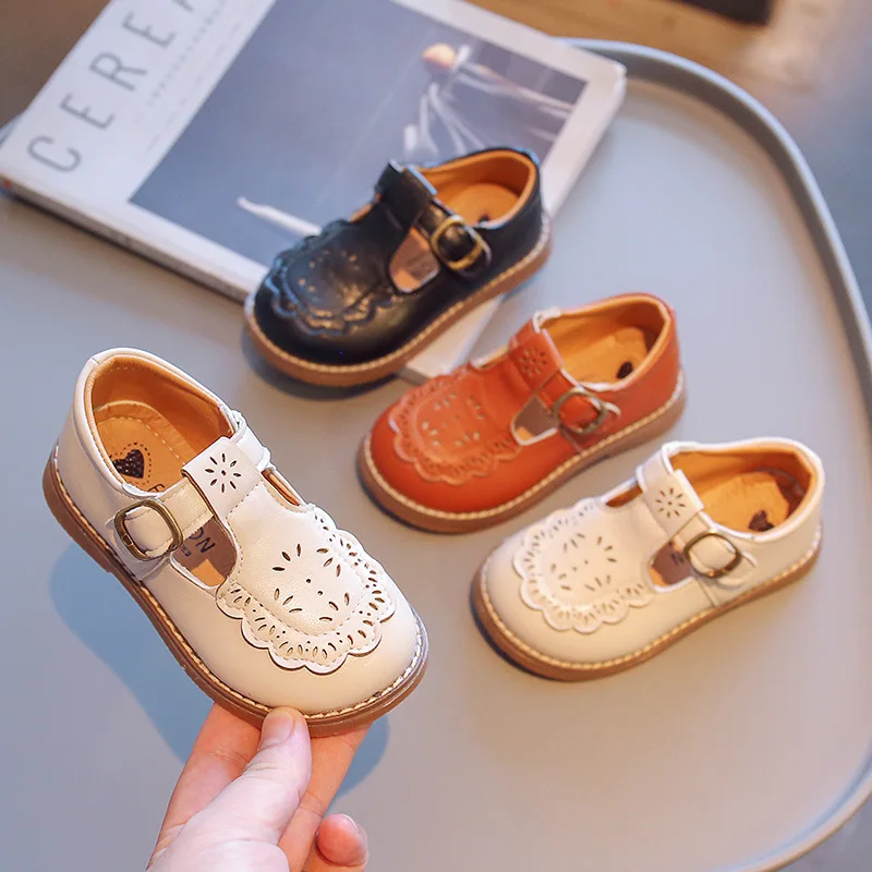 

Baby Girls Leather Shoes Retro Fashion Princess Sweet Cute Soft Comfortable Children Flats Kids Shoes Girls Mary Jane Moccasins