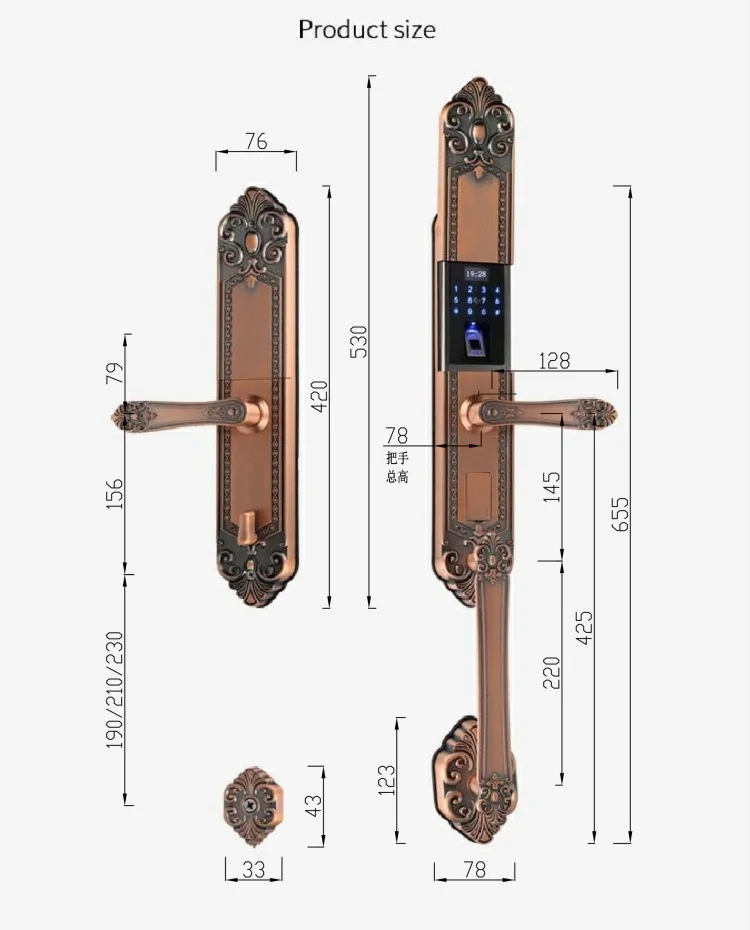 

Brand New Smart Fingerprint Door Home Gate Waterproof Push And Pull Lock