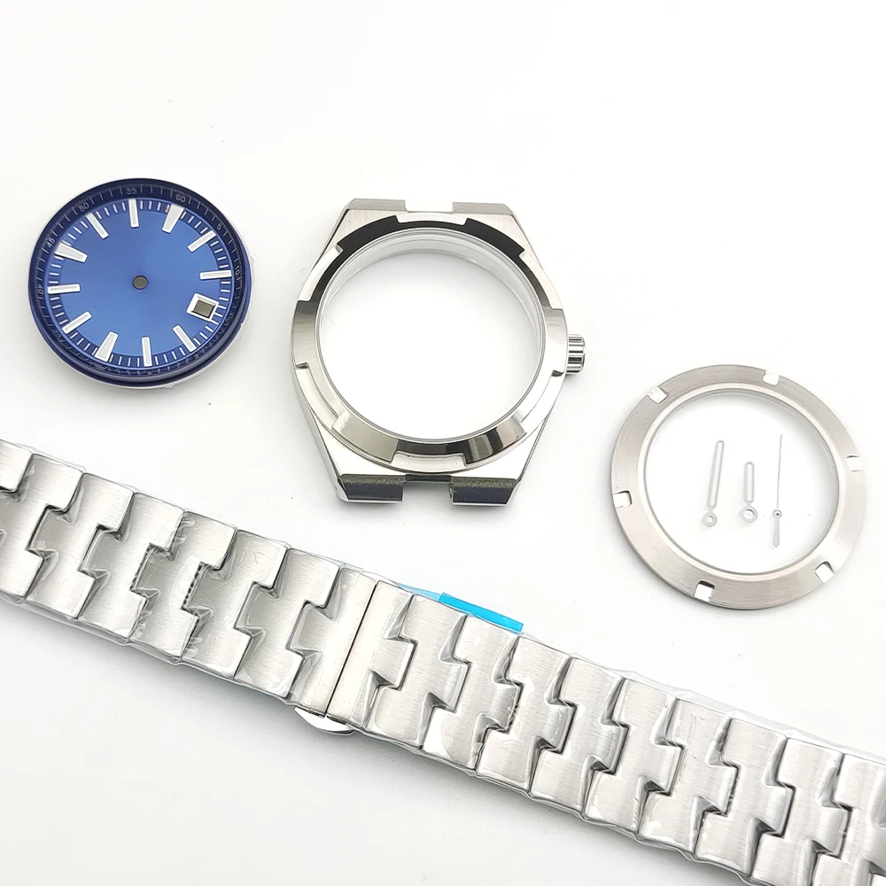 

Classic Design DIY Watch Case FOR MIYOTA 8215 8200 Automatic Men's Wristwatch Accessories Dial Hands Strap Case Set 41MM