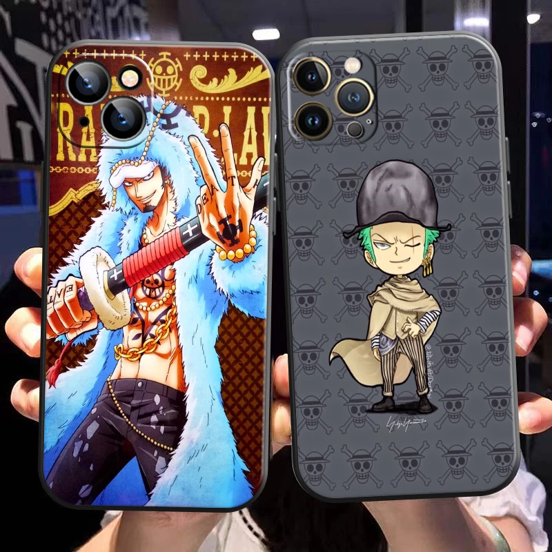 

One Piec Luffy For Apple iPhone 13 12 11 Pro 12 13 Mini X XR XS Max 5 6 6S 7 8 Plus SE2020 Phone Case Funda Black