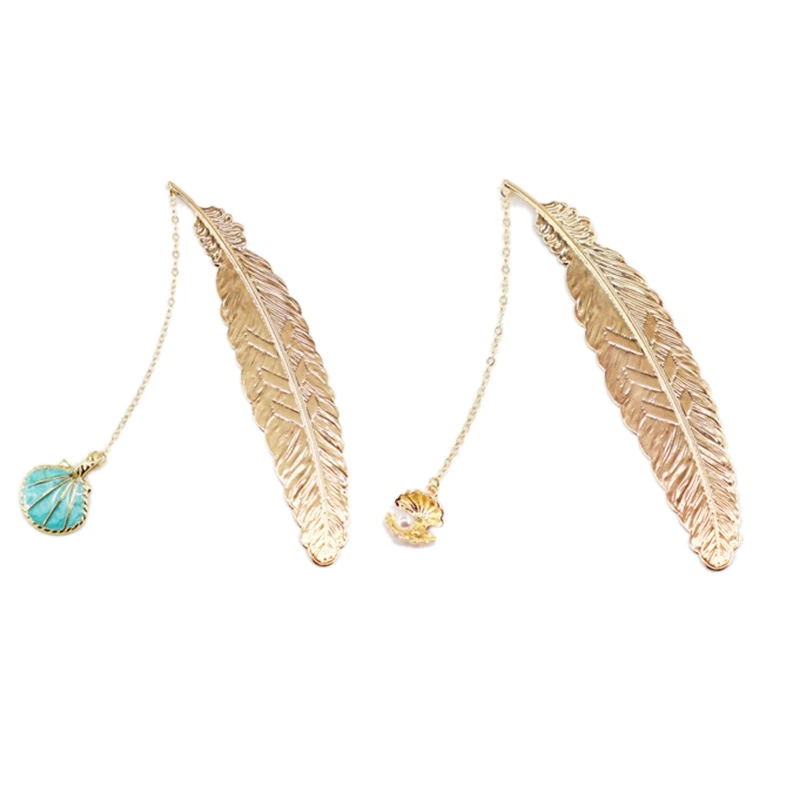 

Feather Pendant Bookmarks Handmade Metal Bookmarks Present For Book Lovers Gifts Reading Accessories