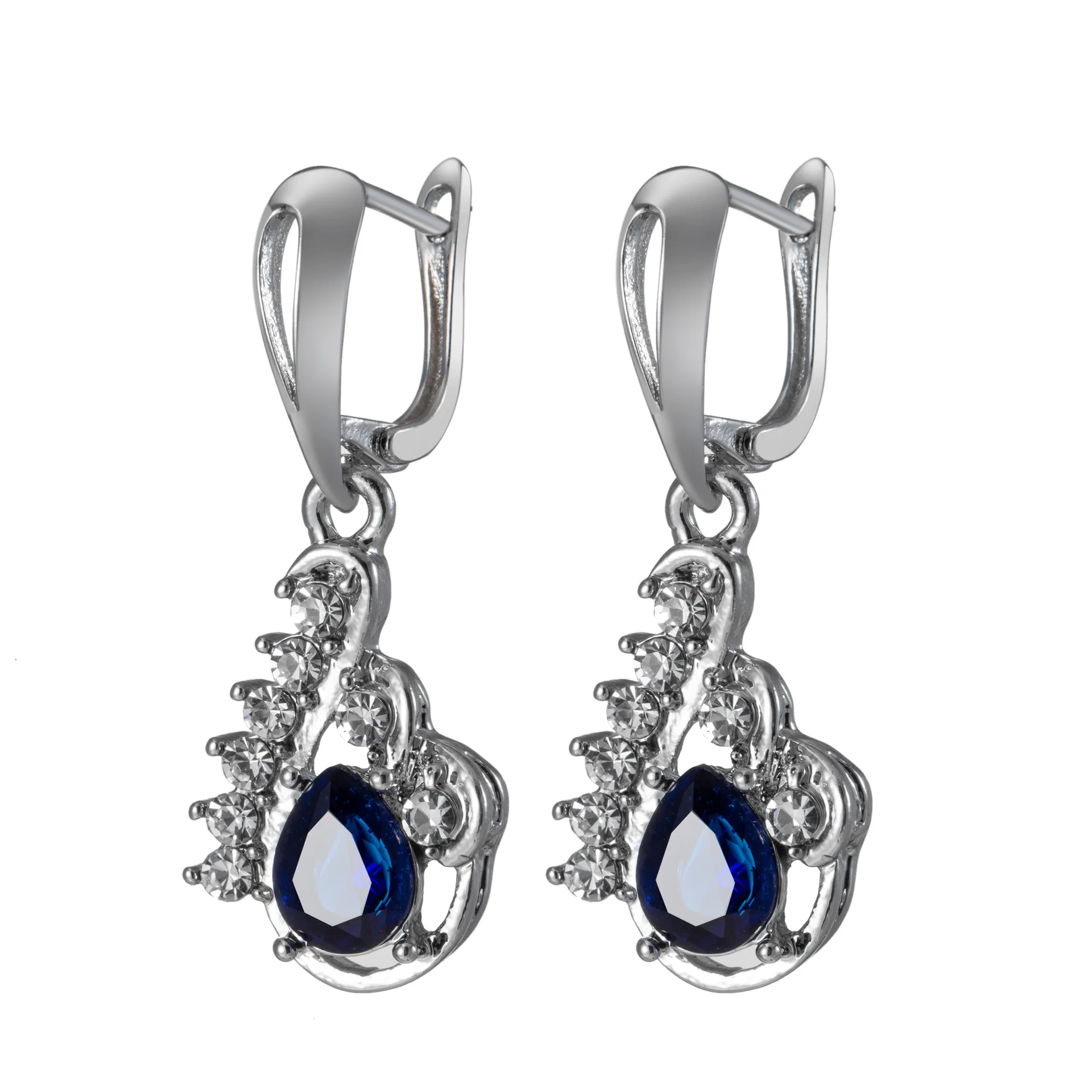 SODORV винтажные ювелирные изделия с синим цирконом обручальные свадебные серьги