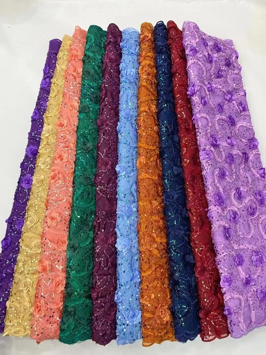 Новая искусственная 3D Цветочная вышивка с бусинами французская фототкань для