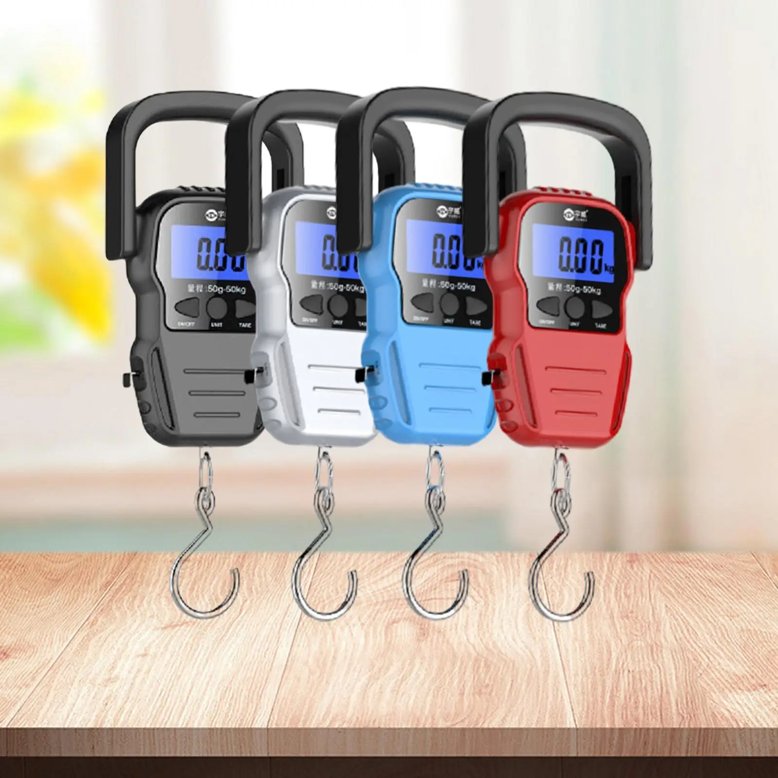 

Mini Digital Luggage Scale, LCD Baggage Weighing Electronic Balance, Fishing Postal Hanging Hook Measuring Gadget for Heimreise