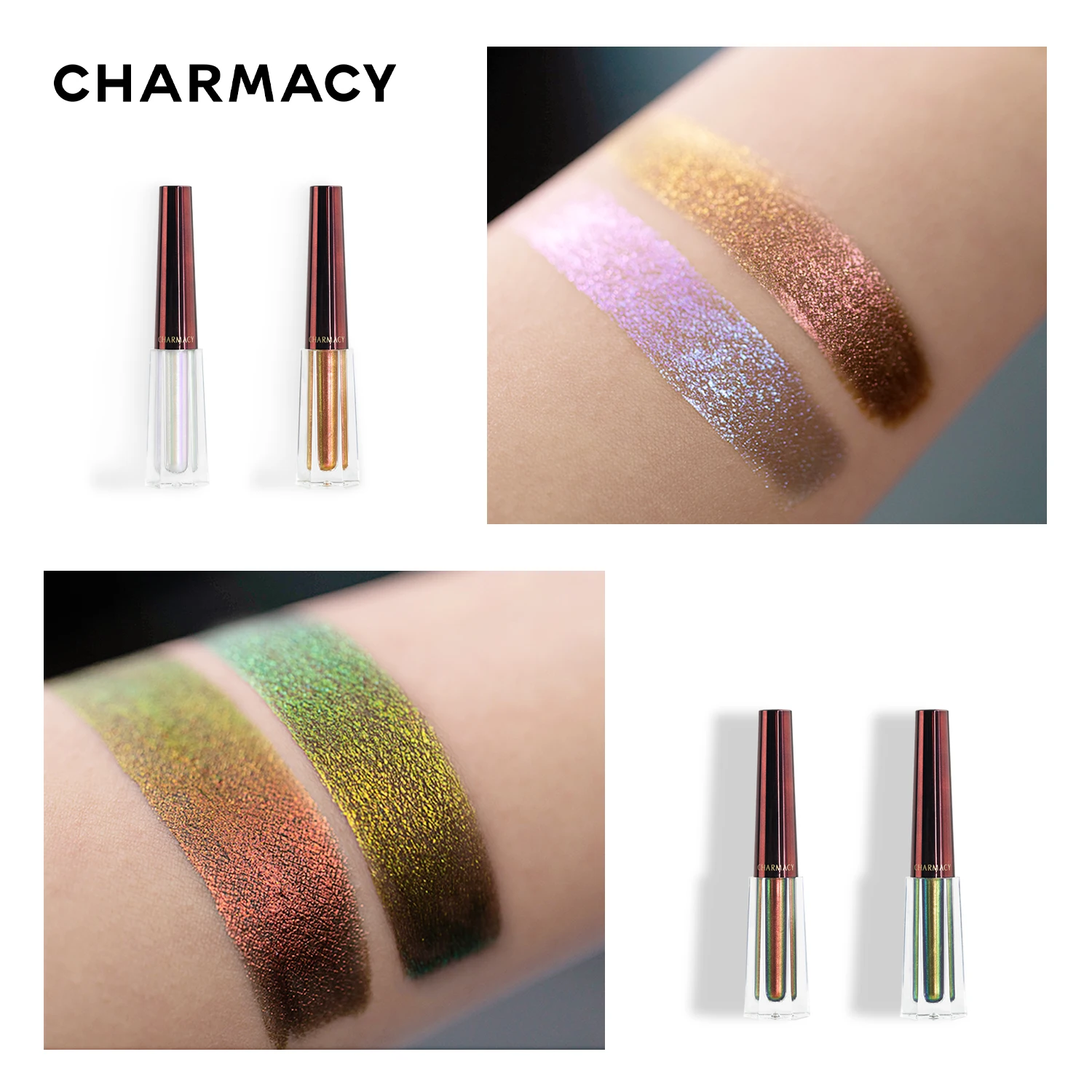 

CHARMACY Duochrome жидкие тени для век с высоким пигментом, мерцающие водостойкие тени для век, металлические блестящие тени для век, косметика