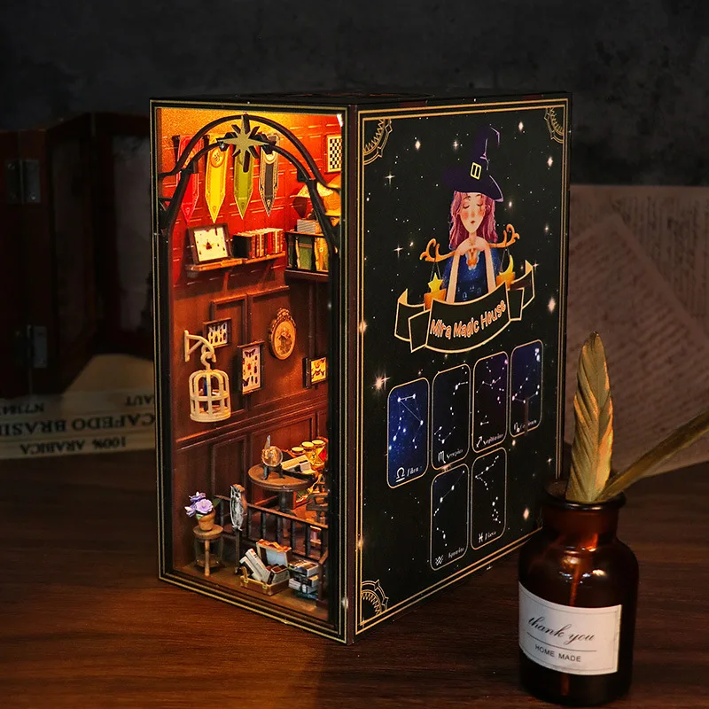 Diy Книжный уголок деревянная книжная полка головоломка сборка Волшебная серия