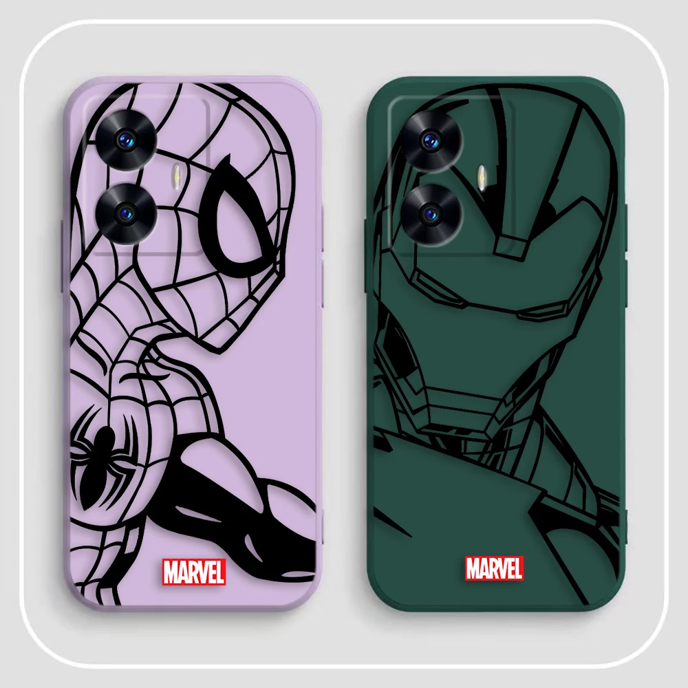 Чехол для телефона Marvel Spider-man Iran Man Realme C65 C63 C53 C35 C55 C33 C30 C21Y C20 C12 C11 GT 2 XT NARAO 20 30 50 Case Funda