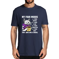 unisex funny cat my four moods i need coffee nap vacation duct tape rope shove mens 100 cotton t shirt women top tee gifts