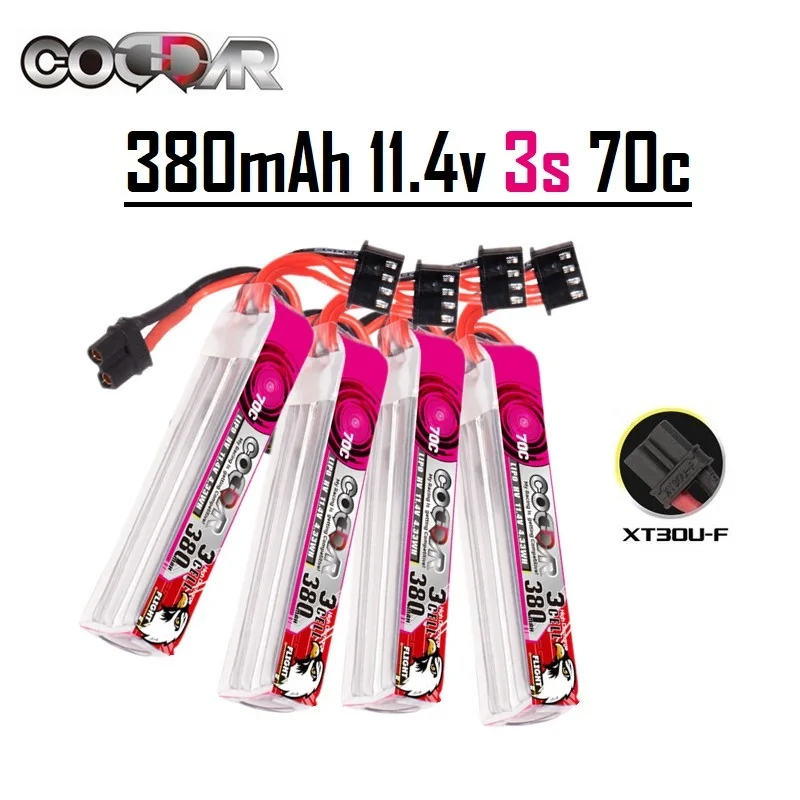 

CODDAR 380mAh 3S 11,4 V 70C/140C HV Lipo батарея XT30 разъем для полной скорости TinyLeader Whoop вертолет RC FPV Дрон запчасти