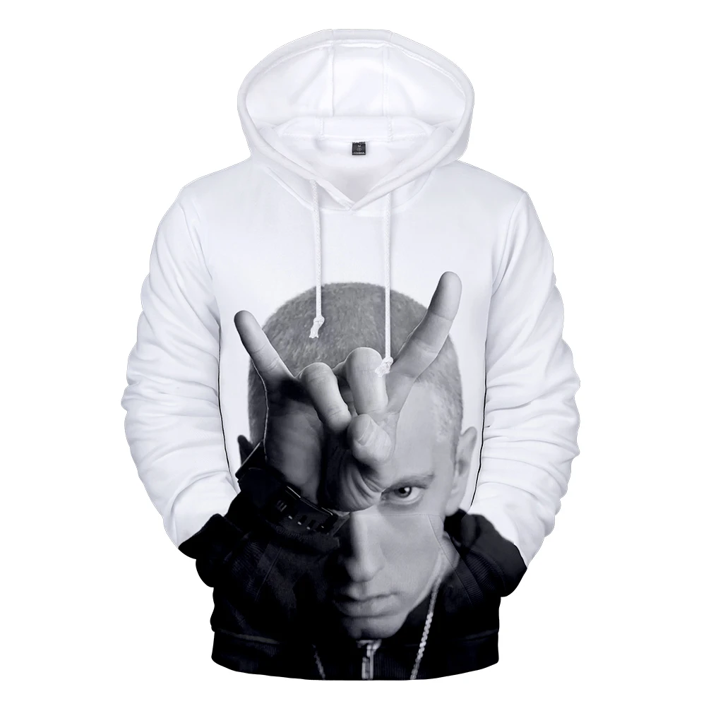

3D Eminem Hoodies Long Sleeve Sweatshirts Men Women Hoodie Autumn Rapper 3D Printed Hooded Fashion Boys Girls White Pullovers