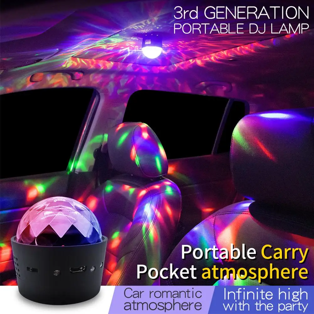 

Mini Led Rotating Disco Ball Lights Portable Colorful USB Rechargeable Ambient Light Led Stage Light Interior Dome Lamps