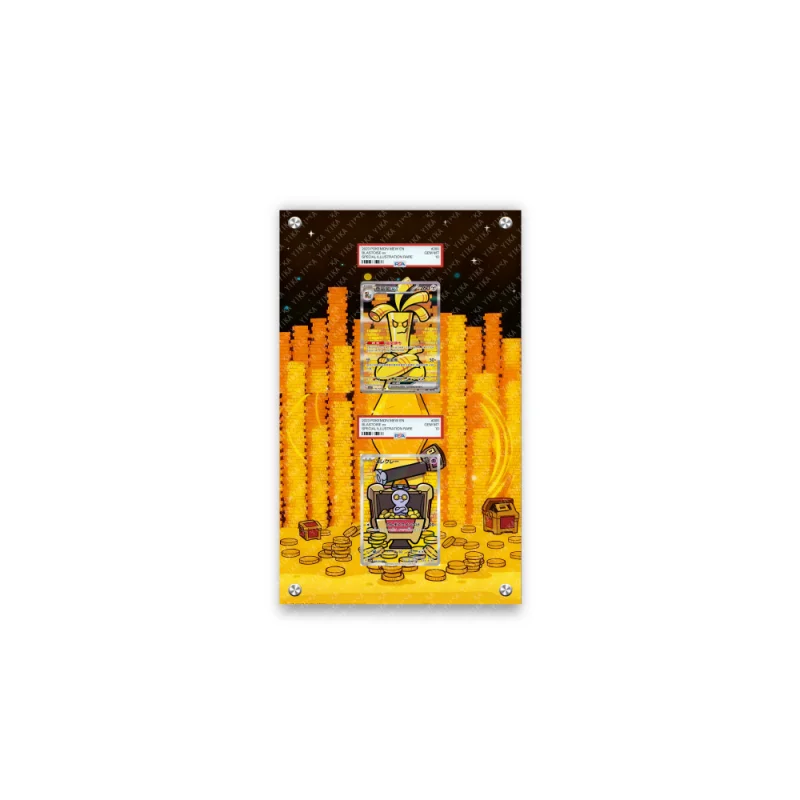 Фото Защитный футляр для карт Gholdengo Gimmighoul Box Ordinary PSA (без карты), подходит для коллекций, с двумя креплениями для демонстрационной подставки. №3