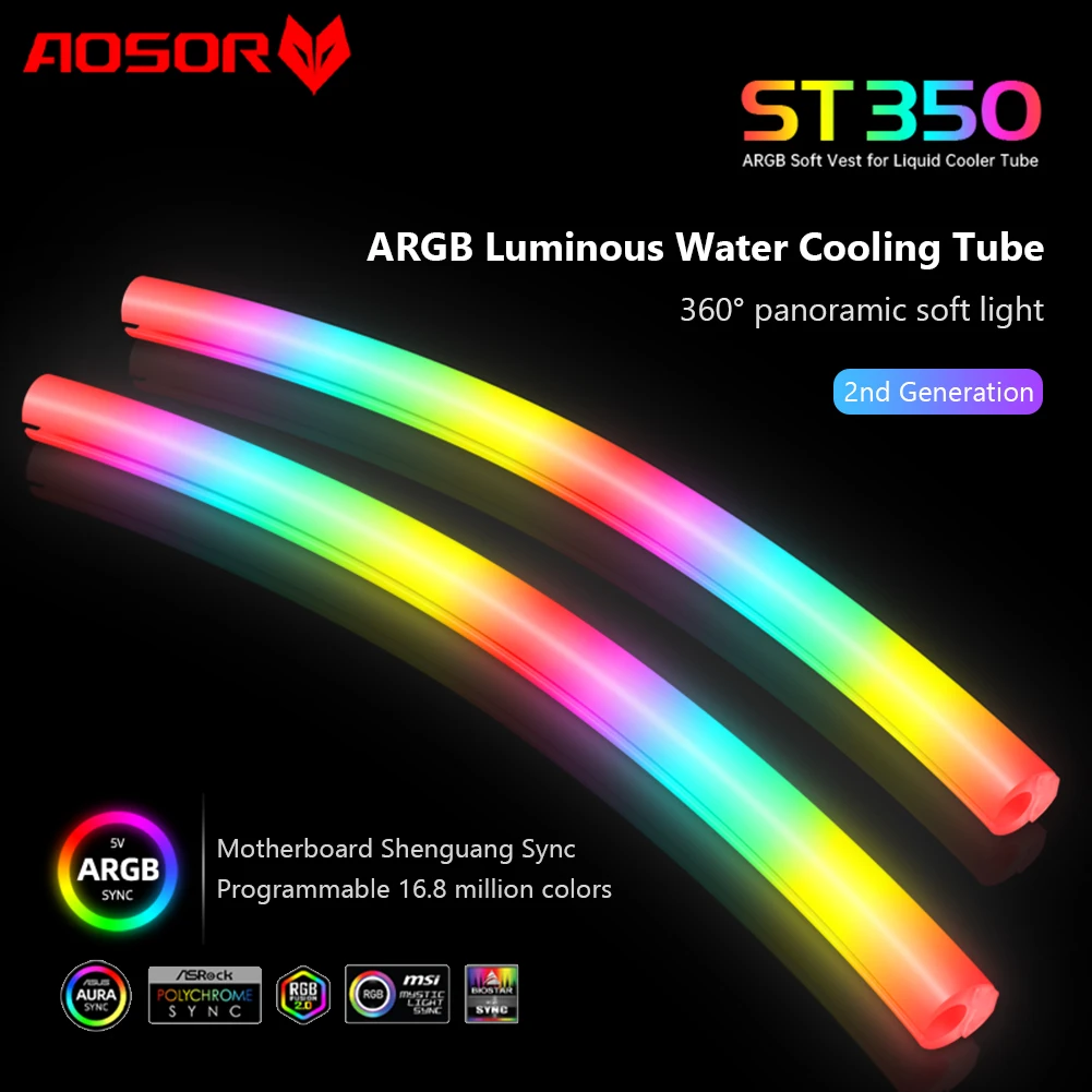 

CoolMoon Water Cooling Raditor Tube ARGB Vest For CPU/GPU Cooler Aura Sync Luminous Sleeve 5V 3Pin ARGB 4PIN Computer Case Decor