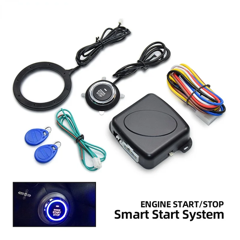 

12V Auto Car Alarm One Start Stop Button Engine Push Button Lock Ignition Switch Keyless Entry Starter Antitheft System