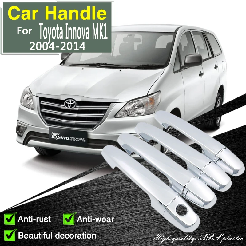 

for Toyota Innova MK1 2.0 E TGN40 AN40 TYT Kijang 2004~2014 Chrome Door Handle Cover Accessories Stickers Trim Decorative Catch