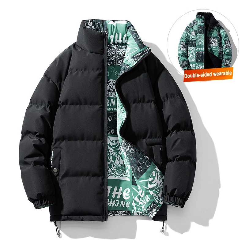 Winter double-sided cotton padded jacket 2022 extra thick casual warm winter proof cotton padded jacket men's large M-8XL