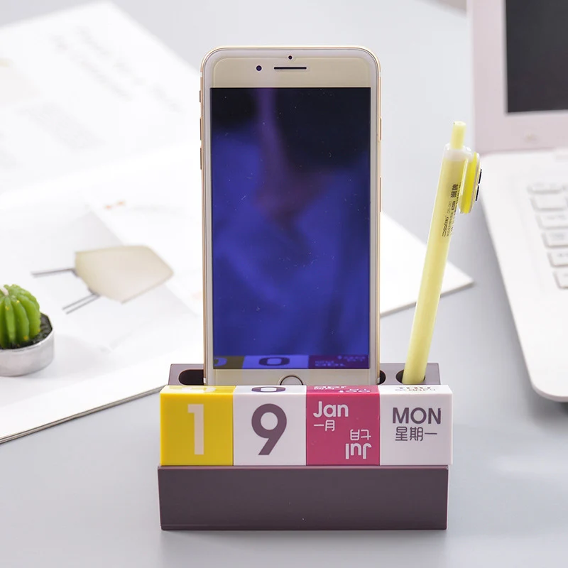 

2022 Multifunctional Perpetual Calendar Blocks Phone Holder Office Home Desktop Ornaments Perpetual Calendar Blocks Accessories